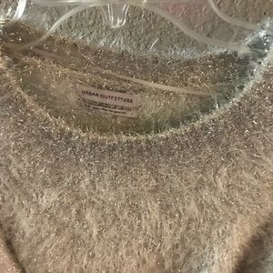 Grey shot with silver party sweater size small/petite worn once to a party